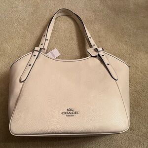 NWT COACH PEBBLED LEATHER MEADOW TOTE HANDBAG SHOULDER BAG